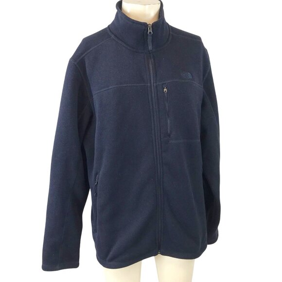 THE NORTH FACE ~ MENS XL ~ NAVY BLUE FULL ZIP FLEECE SWEATER JACKET - Picture 1 of 7